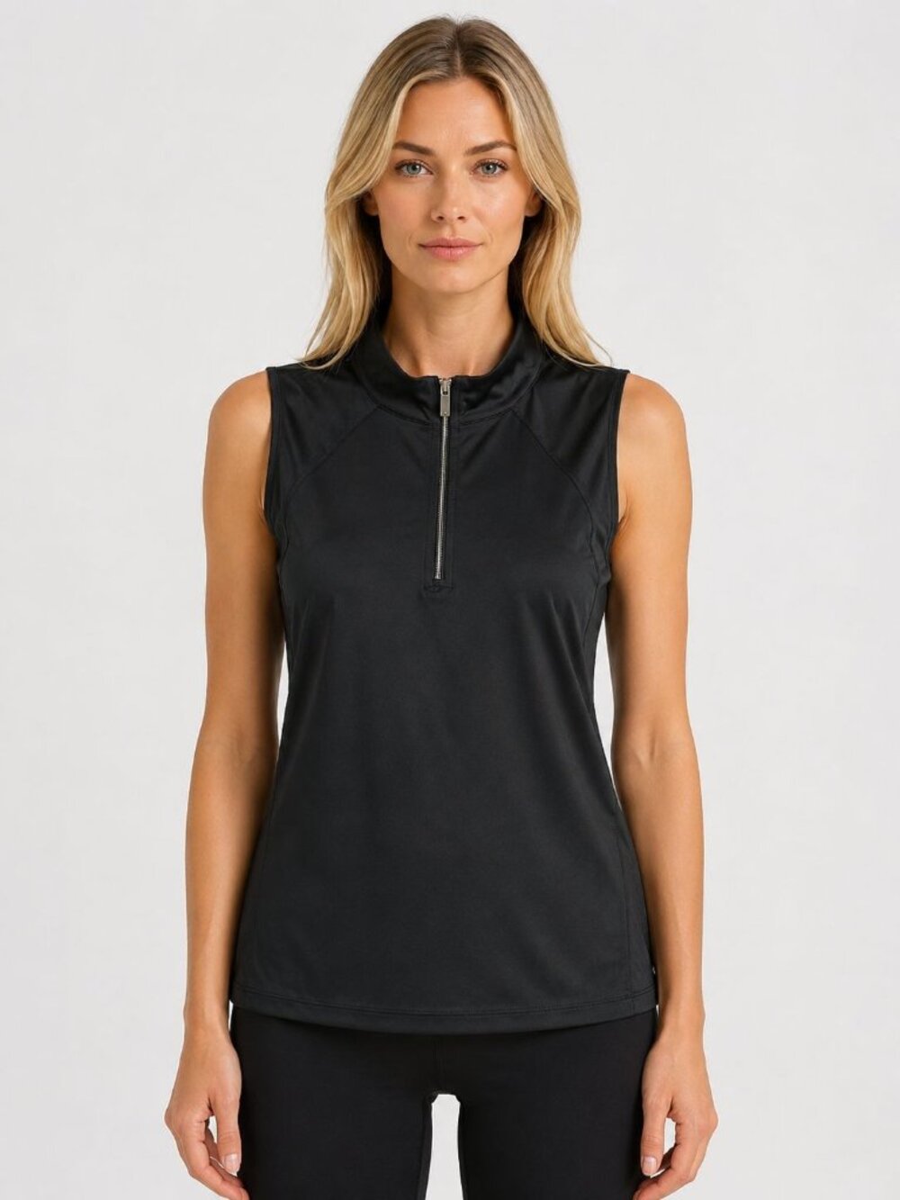 Tail Golf 1/4 Zip Sleeveless Performance Tank Black Size Large